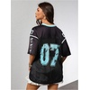 image:imageRoseSeek Jersey Shirts for Women Number Graphic V Neck Oversized Tshirts Y2k Football Jersey StreetwearBowknot Graphic