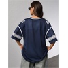 image:imageRoseSeek Jersey Shirts for Women Number Graphic V Neck Oversized Tshirts Y2k Football Jersey StreetwearDeep Blue