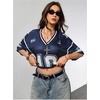 image:imageRoseSeek Jersey Shirts for Women Number Graphic V Neck Oversized Tshirts Y2k Football Jersey StreetwearDeep Blue