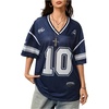 image:imageRoseSeek Jersey Shirts for Women Number Graphic V Neck Oversized Tshirts Y2k Football Jersey StreetwearDeep Blue
