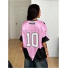image:imageRoseSeek Jersey Shirts for Women Number Graphic V Neck Oversized Tshirts Y2k Football Jersey StreetwearLight Hot Pink