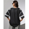 image:imageRoseSeek Jersey Shirts for Women Number Graphic V Neck Oversized Tshirts Y2k Football Jersey StreetwearNumber Black