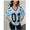 image:imageRoseSeek Jersey Shirts for Women Number Graphic V Neck Oversized Tshirts Y2k Football Jersey StreetwearNumber Blue
