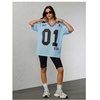 image:imageRoseSeek Jersey Shirts for Women Number Graphic V Neck Oversized Tshirts Y2k Football Jersey StreetwearNumber Blue
