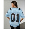 image:imageRoseSeek Jersey Shirts for Women Number Graphic V Neck Oversized Tshirts Y2k Football Jersey StreetwearNumber Blue