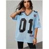 image:imageRoseSeek Jersey Shirts for Women Number Graphic V Neck Oversized Tshirts Y2k Football Jersey StreetwearNumber Blue