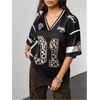 image:imageRoseSeek Jersey Shirts for Women Number Graphic V Neck Oversized Tshirts Y2k Football Jersey StreetwearNumber Graphic Black
