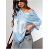 image:imageRoseSeek Jersey Shirts for Women Number Graphic V Neck Oversized Tshirts Y2k Football Jersey StreetwearNumber Print Blue