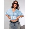 image:imageRoseSeek Jersey Shirts for Women Number Graphic V Neck Oversized Tshirts Y2k Football Jersey StreetwearNumber Print Blue