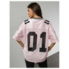 image:imageRoseSeek Jersey Shirts for Women Number Graphic V Neck Oversized Tshirts Y2k Football Jersey StreetwearNumber Print Pink