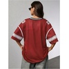 image:imageRoseSeek Jersey Shirts for Women Number Graphic V Neck Oversized Tshirts Y2k Football Jersey StreetwearRed and White