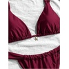 image:imageRoseSeek Womens 2 Piece Floral Tropical Print Bikini Set Boho Triangle Bathing Suit Tie Backless Swimsuit SetsBurgundy