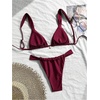 image:imageRoseSeek Womens 2 Piece Floral Tropical Print Bikini Set Boho Triangle Bathing Suit Tie Backless Swimsuit SetsBurgundy