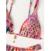 image:imageRoseSeek Womens 2 Piece Floral Tropical Print Bikini Set Boho Triangle Bathing Suit Tie Backless Swimsuit SetsDeep Pink