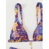image:imageRoseSeek Womens 2 Piece Floral Tropical Print Bikini Set Boho Triangle Bathing Suit Tie Backless Swimsuit SetsDeep Purple