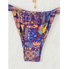 image:imageRoseSeek Womens 2 Piece Floral Tropical Print Bikini Set Boho Triangle Bathing Suit Tie Backless Swimsuit SetsDeep Purple