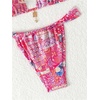 image:imageRoseSeek Womens 2 Piece Floral Tropical Print Bikini Set Boho Triangle Bathing Suit Tie Backless Swimsuit SetsHot Pink
