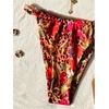 image:imageRoseSeek Womens 2 Piece Floral Tropical Print Bikini Set Boho Triangle Bathing Suit Tie Backless Swimsuit SetsLeopard Red