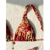 image:imageRoseSeek Womens 2 Piece Floral Tropical Print Bikini Set Boho Triangle Bathing Suit Tie Backless Swimsuit SetsLeopard Red