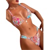 image:imageRoseSeek Womens 2 Piece Floral Tropical Print Bikini Set Boho Triangle Bathing Suit Tie Backless Swimsuit SetsMulticolor