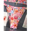 image:imageRoseSeek Womens 2 Piece Floral Tropical Print Bikini Set Boho Triangle Bathing Suit Tie Backless Swimsuit SetsMulticolor Red