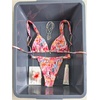 image:imageRoseSeek Womens 2 Piece Floral Tropical Print Bikini Set Boho Triangle Bathing Suit Tie Backless Swimsuit SetsMulticolor Red