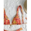image:imageRoseSeek Womens 2 Piece Floral Tropical Print Bikini Set Boho Triangle Bathing Suit Tie Backless Swimsuit SetsOrange Patterned