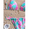 image:imageRoseSeek Womens 2 Piece Floral Tropical Print Bikini Set Boho Triangle Bathing Suit Tie Backless Swimsuit SetsPink and Blue