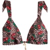 image:imageRoseSeek Womens 2 Piece Floral Tropical Print Bikini Set Boho Triangle Bathing Suit Tie Backless Swimsuit SetsRed Leopard