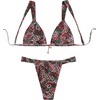 image:imageRoseSeek Womens 2 Piece Floral Tropical Print Bikini Set Boho Triangle Bathing Suit Tie Backless Swimsuit SetsRed Leopard