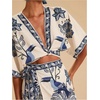 image:imageRoseSeek Womens 2 Piece Summer Skirt Sets Tropical Half Sleeve Top and Wrap Skirts Set Beach Vacation OutfitsBlue and White