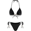 image:imageRoseSeek Womens 2 Pieces Zebra Striped Bikini Set Halter Triangle Swimsuit Y2K Tie Side Bathing SuitBlack