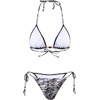 image:imageRoseSeek Womens 2 Pieces Zebra Striped Bikini Set Halter Triangle Swimsuit Y2K Tie Side Bathing SuitBlack and White