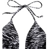 image:imageRoseSeek Womens 2 Pieces Zebra Striped Bikini Set Halter Triangle Swimsuit Y2K Tie Side Bathing SuitBlack and White
