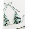 image:imageRoseSeek Womens 2 Pieces Zebra Striped Bikini Set Halter Triangle Swimsuit Y2K Tie Side Bathing SuitBlue and Black
