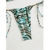 image:imageRoseSeek Womens 2 Pieces Zebra Striped Bikini Set Halter Triangle Swimsuit Y2K Tie Side Bathing SuitBlue and Black