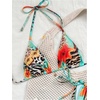 image:imageRoseSeek Womens 2 Pieces Zebra Striped Bikini Set Halter Triangle Swimsuit Y2K Tie Side Bathing SuitBoho Multicolor
