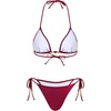 image:imageRoseSeek Womens 2 Pieces Zebra Striped Bikini Set Halter Triangle Swimsuit Y2K Tie Side Bathing SuitBright Red