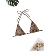 image:imageRoseSeek Womens 2 Pieces Zebra Striped Bikini Set Halter Triangle Swimsuit Y2K Tie Side Bathing SuitBrown