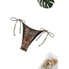 image:imageRoseSeek Womens 2 Pieces Zebra Striped Bikini Set Halter Triangle Swimsuit Y2K Tie Side Bathing SuitBrown