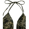 image:imageRoseSeek Womens 2 Pieces Zebra Striped Bikini Set Halter Triangle Swimsuit Y2K Tie Side Bathing SuitBrown Striped