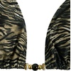 image:imageRoseSeek Womens 2 Pieces Zebra Striped Bikini Set Halter Triangle Swimsuit Y2K Tie Side Bathing SuitBrown Striped