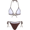 image:imageRoseSeek Womens 2 Pieces Zebra Striped Bikini Set Halter Triangle Swimsuit Y2K Tie Side Bathing SuitDeep Brown