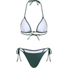 image:imageRoseSeek Womens 2 Pieces Zebra Striped Bikini Set Halter Triangle Swimsuit Y2K Tie Side Bathing SuitGreen