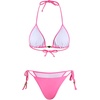 image:imageRoseSeek Womens 2 Pieces Zebra Striped Bikini Set Halter Triangle Swimsuit Y2K Tie Side Bathing SuitHot Pink