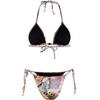 image:imageRoseSeek Womens 2 Pieces Zebra Striped Bikini Set Halter Triangle Swimsuit Y2K Tie Side Bathing SuitMix Cheetah