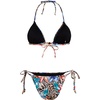 image:imageRoseSeek Womens 2 Pieces Zebra Striped Bikini Set Halter Triangle Swimsuit Y2K Tie Side Bathing SuitMulticolor Floral