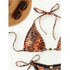 image:imageRoseSeek Womens 2 Pieces Zebra Striped Bikini Set Halter Triangle Swimsuit Y2K Tie Side Bathing SuitOrange