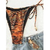 image:imageRoseSeek Womens 2 Pieces Zebra Striped Bikini Set Halter Triangle Swimsuit Y2K Tie Side Bathing SuitOrange