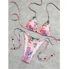 image:imageRoseSeek Womens 2 Pieces Zebra Striped Bikini Set Halter Triangle Swimsuit Y2K Tie Side Bathing SuitPink